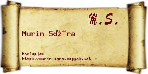 Murin Sára névjegykártya