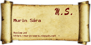 Murin Sára névjegykártya